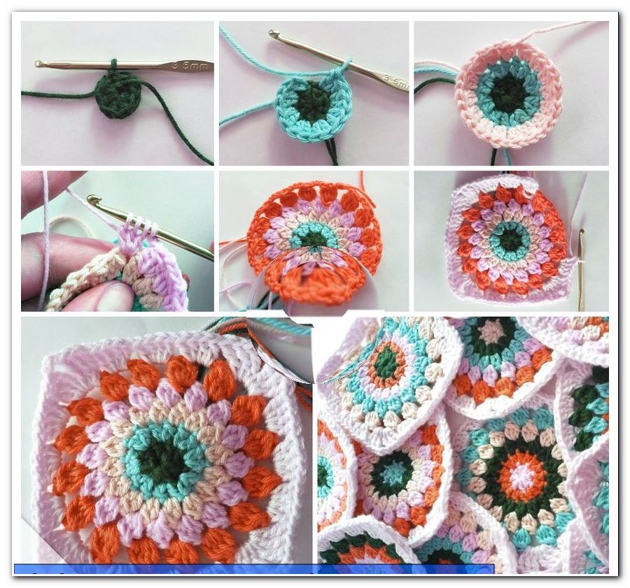 Pattern for Granny Squares - instructions and ideas for crocheting